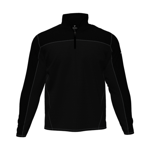 [CUS-DFW-QTRZ-PER-LSL-BLK-AS-LOGO1] Quarter Zip Pullover (Adult S, Black, Logo 1)