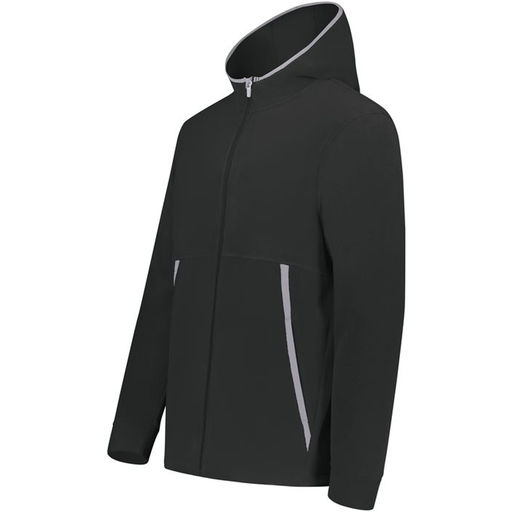 [6858.080.XS-LOGO3] Men's Chill Full Zip Fleece (Adult XS, Black, Logo 3)